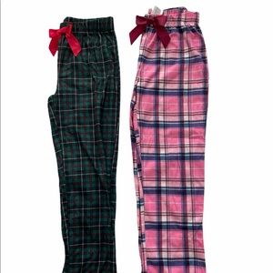 Two pairs of Max and Olivia plaid pj pants